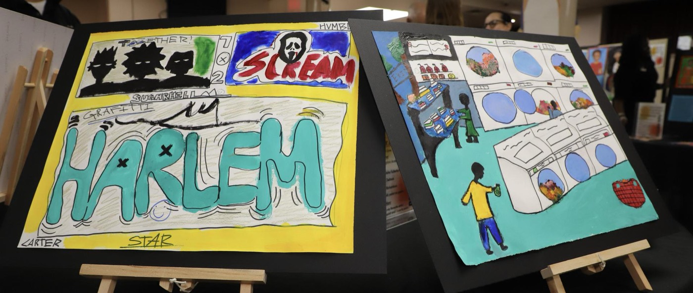 Student painting titled “Harlem”
